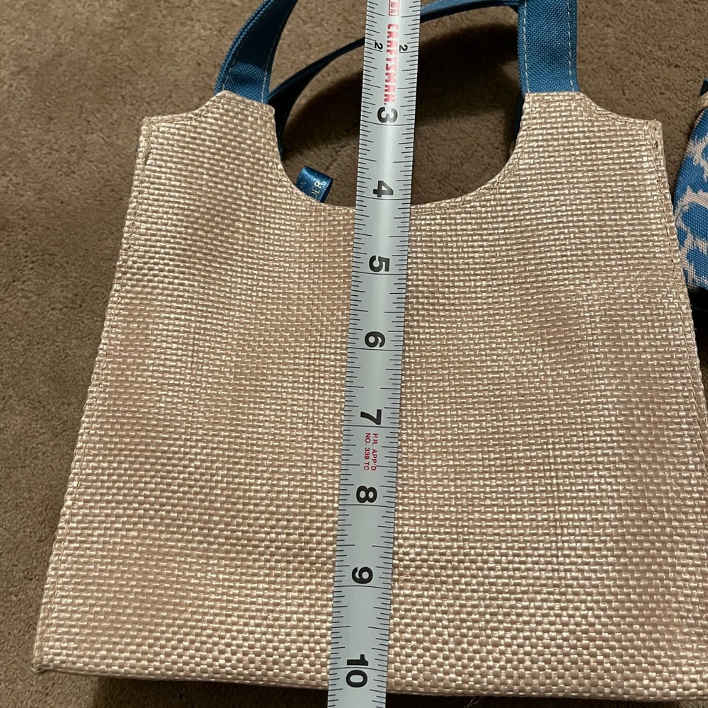 Estée Lauder Stylish Blue and Cream Tote Bag Set, New, Never Used - Picture 6 of 7